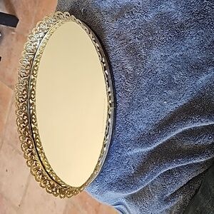 Vintage mirrored perfume display tray